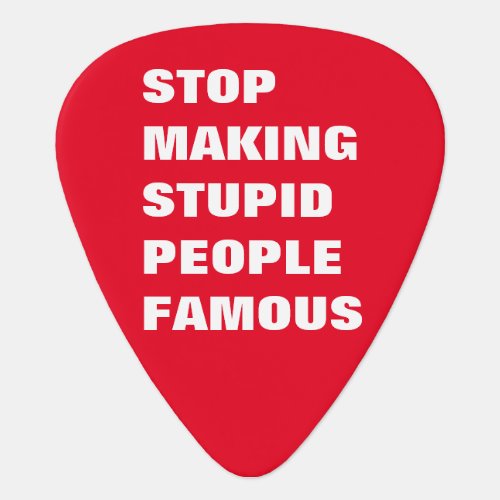 Stop Making Stupid People Famous Custom Colors Guitar Pick