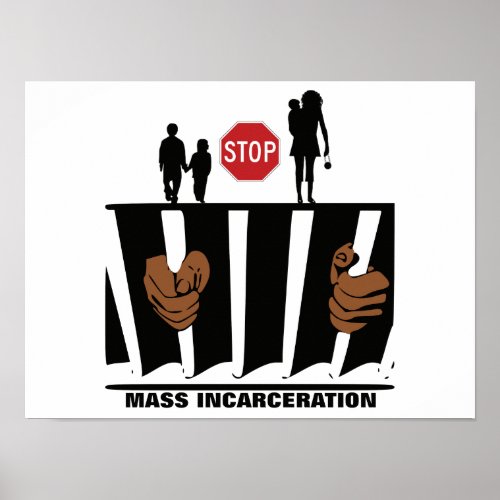 Stop Mass Incarceration Poster 16 x 12