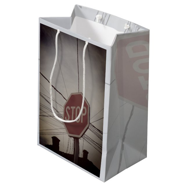 STOP  MEDIUM GIFT BAG (Back Angled)