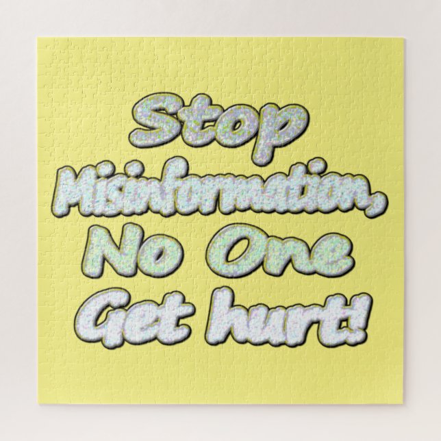 "Stop Misinformation" Cute Design. Buy Now Jigsaw Puzzle (Vertical)