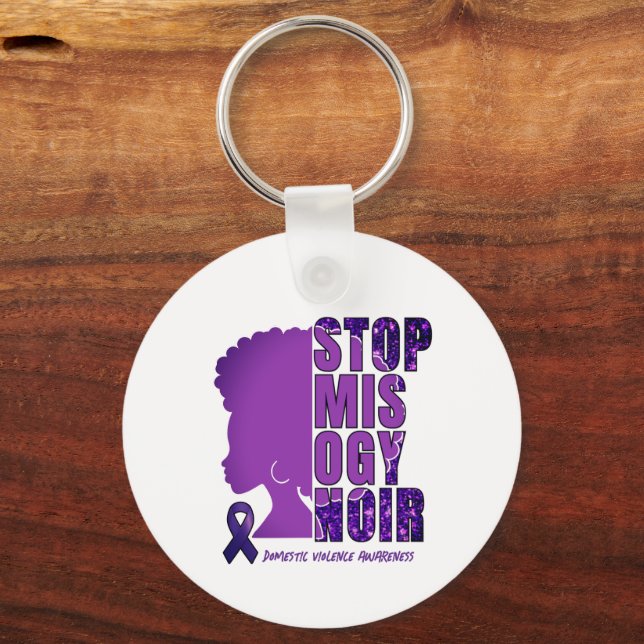 STOP MISOGYNOIR Domestic Violence Awareness Keychain (Front)