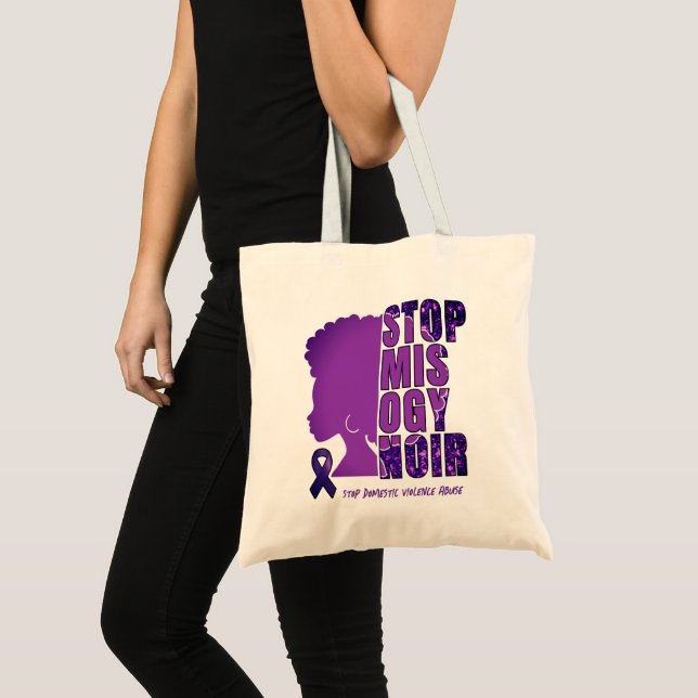 STOP MISOGYNOIR Domestic Violence Awareness  Tote Bag (Front (Product))