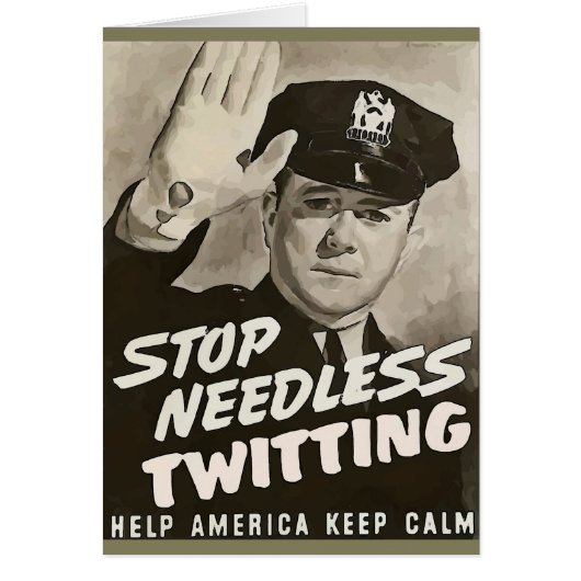 Stop Needless Twitting Cards (Front)