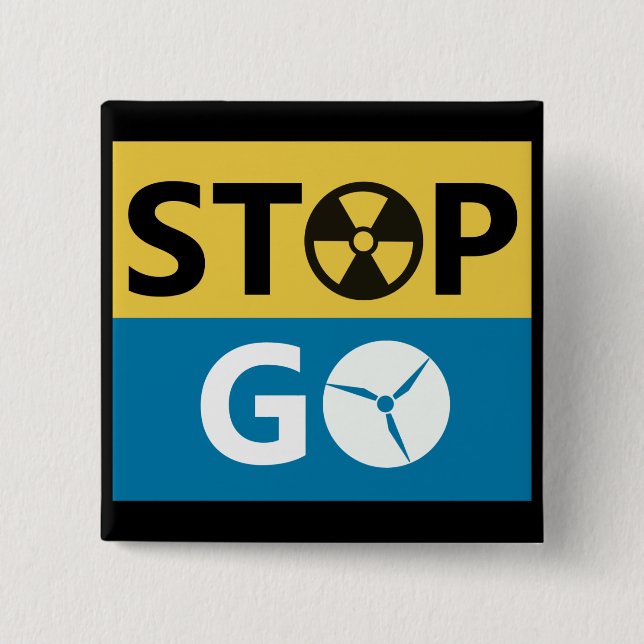 Stop Nuclear Pinback Button (Front)