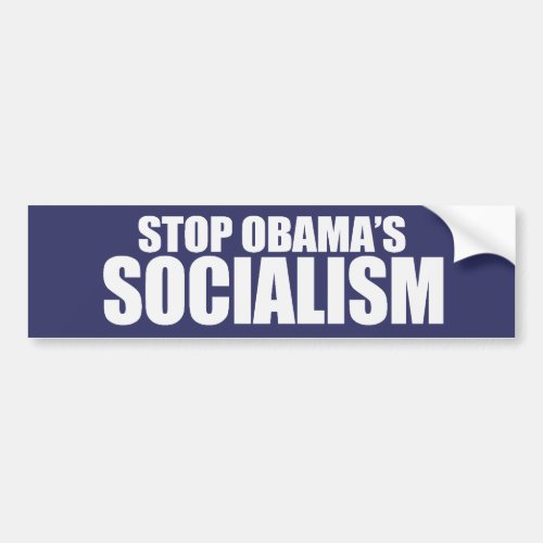 STOP OBAMA SOCIALISM Bumpersticker Bumper Sticker