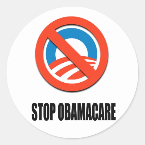 Stop Obamacare Classic Round Sticker