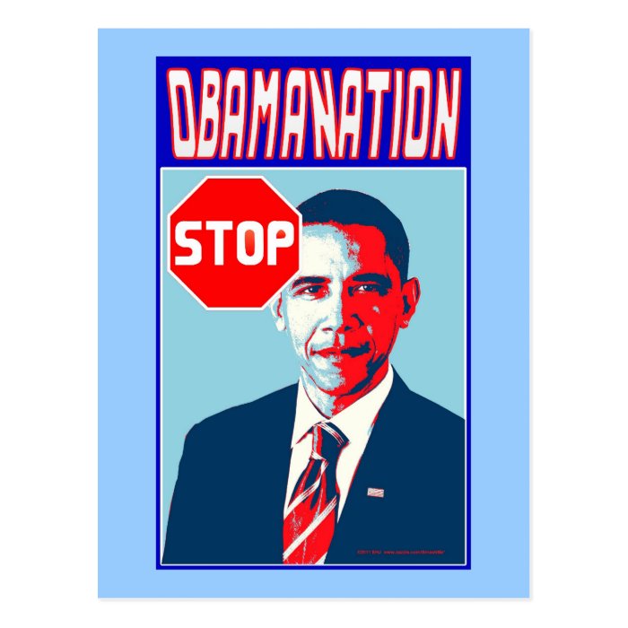 Stop Obamanation Pop Art Political Satire Product Postcards