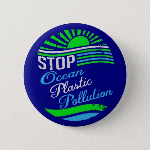 Stop Ocean Plastic Pollution Earth Day Button