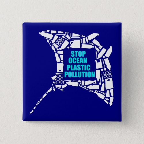 Stop Ocean Plastic Pollution Earth Day Button