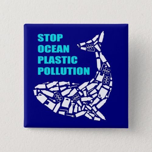 Stop Ocean Plastic Pollution Earth Day Button