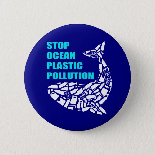 Stop Ocean Plastic Pollution Earth Day Button