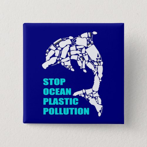 Stop Ocean Plastic Pollution Earth Day Button