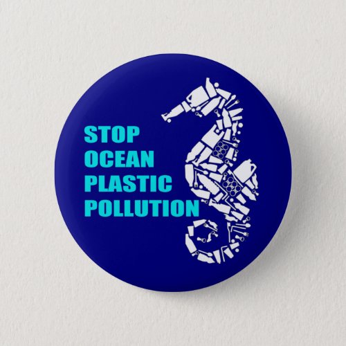 Stop Ocean Plastic Pollution Earth Day Button