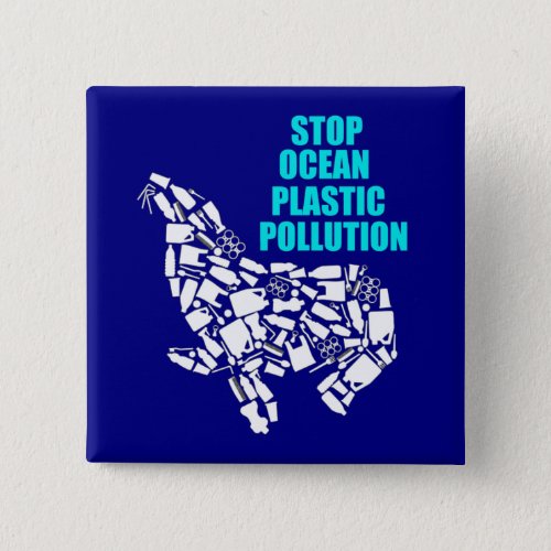 Stop Ocean Plastic Pollution Earth Day Button