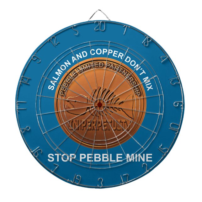 Stop Pebble Mine - Pebble Mine Penny Dart Board (Front)
