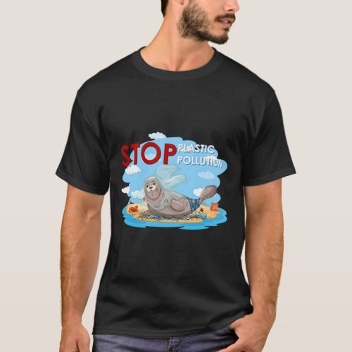 Stop Plastic Pollution Clean Ocean Pollution Clima T_Shirt