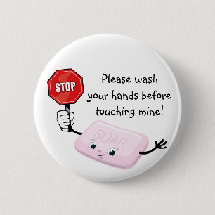 Stop Please Wash Hands Button