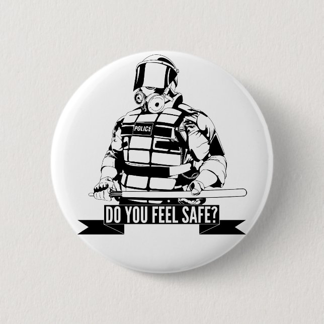 Stop Police Brutality Art for Occupy Movements Pinback Button (Front)