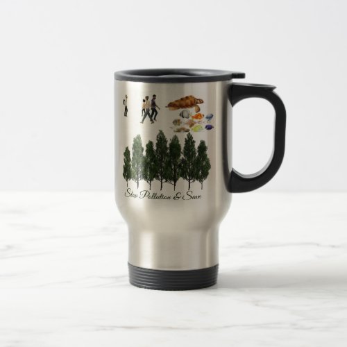 Stop pollution and Save the environment Travel mug