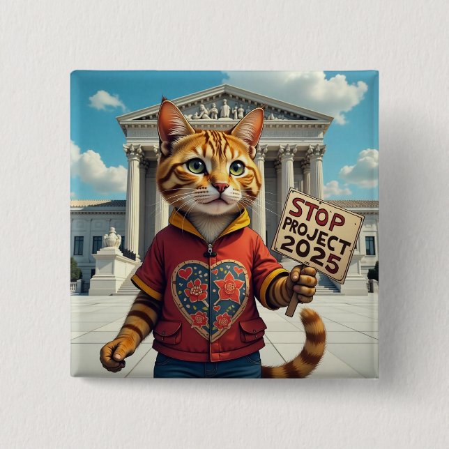 Stop Project 2025 Cat design Button (Front)