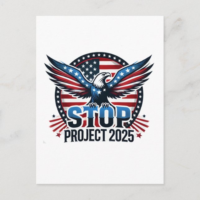 Stop Project 2025 - Defend Democracy Postcard (Front)