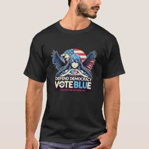 Stop Project 2025 Defend Democracy Vote Blue T-Shirt