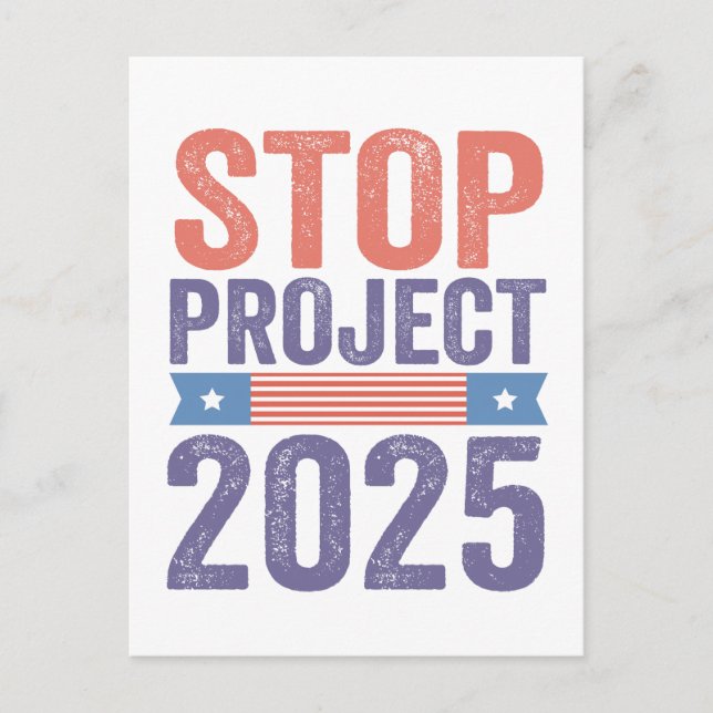 Stop Project 2025 Trump American Patroitic  Postcard (Front)