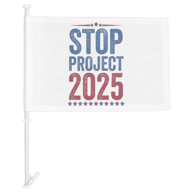 Stop Project 2025 Trump Harris American Patroitic Car Flag (Front)