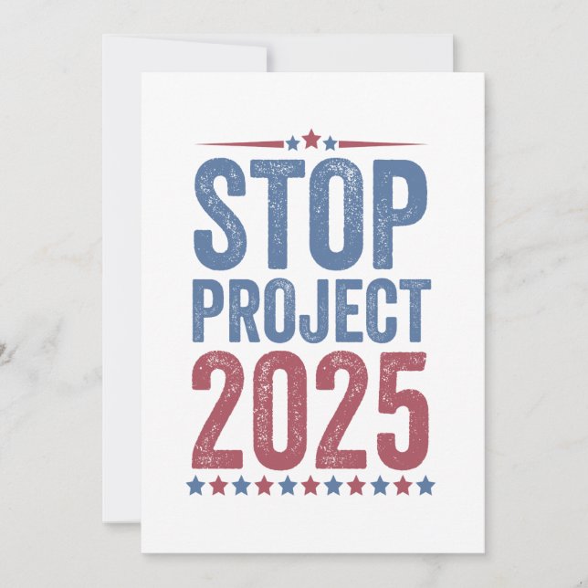 Stop Project 2025 Trump Harris American Patroitic Invitation (Front)
