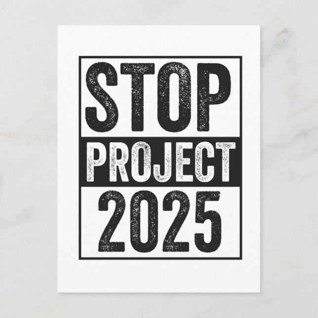 Stop Project 2025 Trump Harris American Patroitic Invitation Postcard (Front)