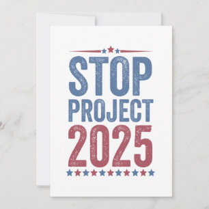 Stop Project 2025 Trump Harris American Patroitic Thank You Card