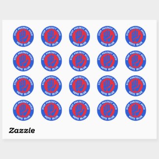 'Stop Project 2025!' Vote Blue - Protect Democracy Classic Round Sticker