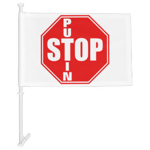 Stop putin - No War - Peace - Freedom For Ukraine Car Flag