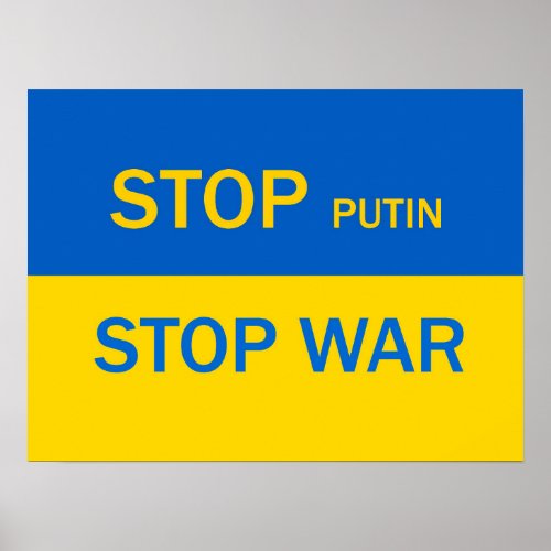 Stop Putin Stop War Poster Poster