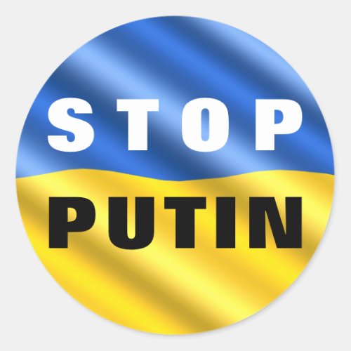 Stop Putin Stop War Sticker Ukrainian Flag Ukraine