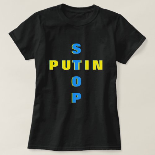 Stop Putin Stop War T_shirt Ukrainian Flag Ukraine