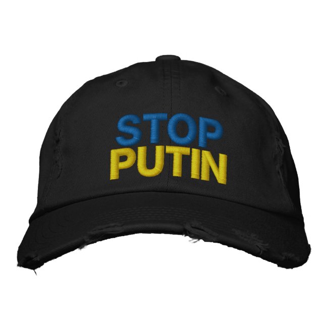 Stop Putin Support Ukraine Embroidered Hat (Front)