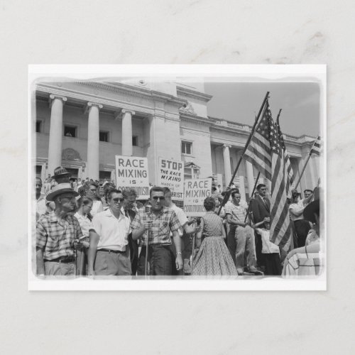 Stop Race Mixing Civil Rights Movement Protest Postcard
