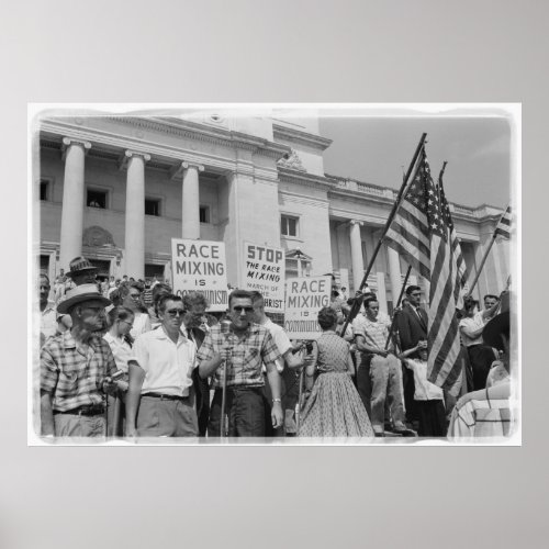 Stop Race Mixing Civil Rights Movement Protest Poster