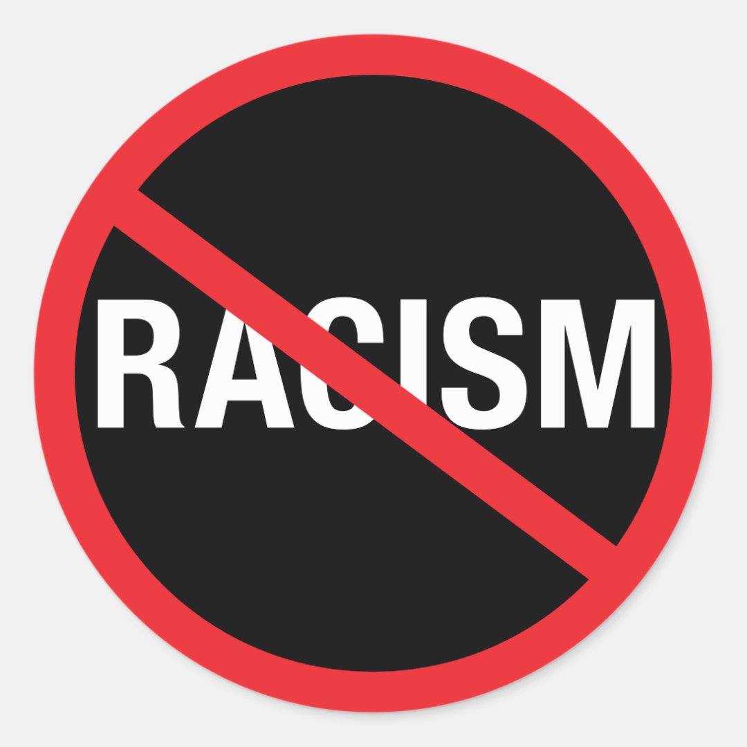 Stop Racism Classic Round Sticker | Zazzle