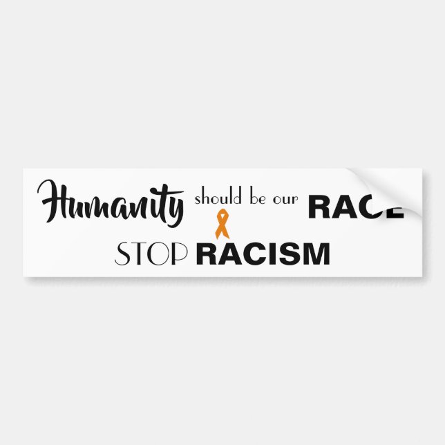 STOP RACISM, PROMOTE EQUALITY bumper sticker (Front)