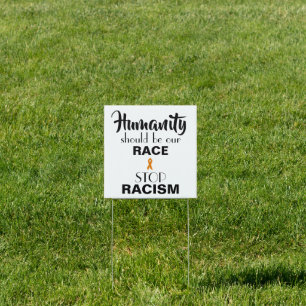 STOP RACISM, PROMOTE EQUALITY yard sign
