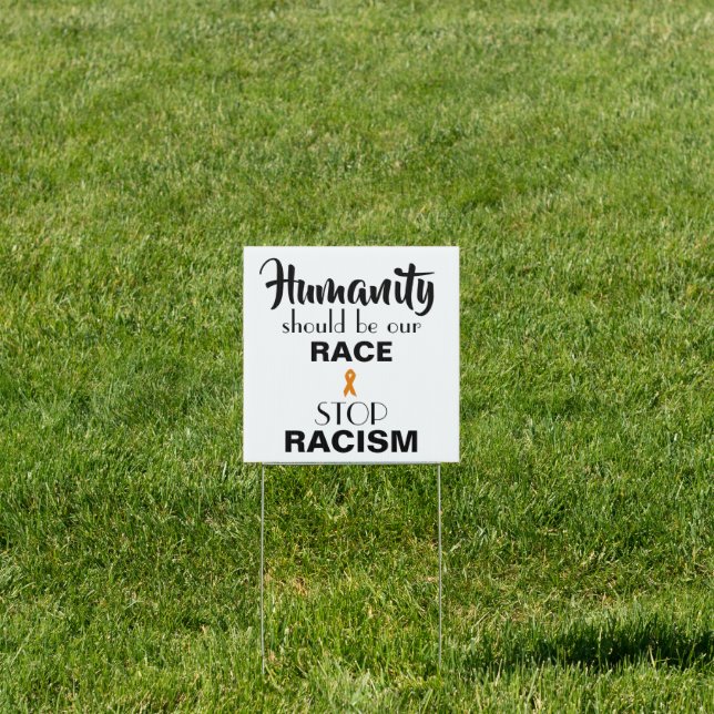 STOP RACISM, PROMOTE EQUALITY yard sign (Insitu)