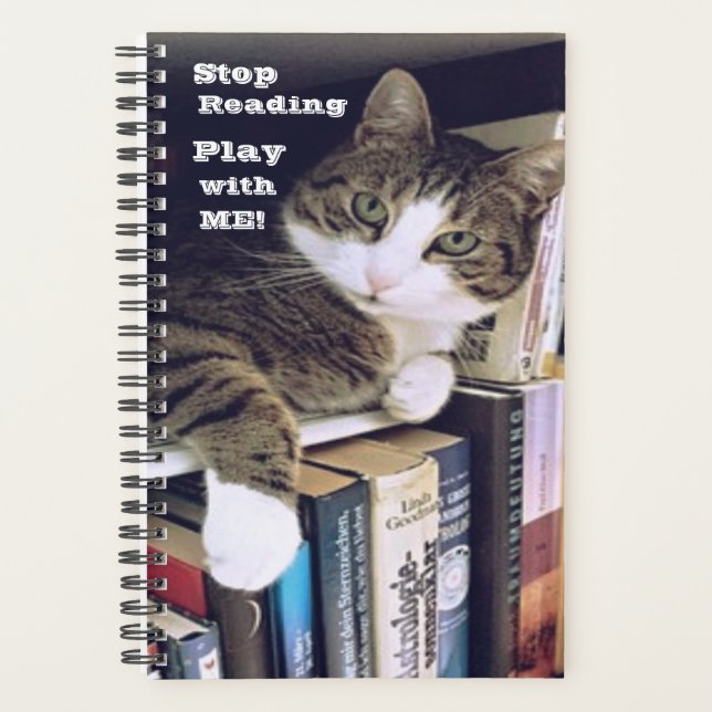 Stop Reading, Play With ME! Cat Demands Attention Planner (Front)