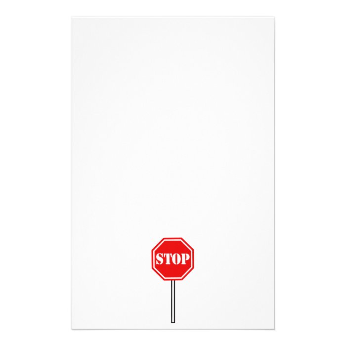 STOP RED WHITE WARNING SIGN HEXAGON SHAPE GRAPHIC CUSTOMIZED STATIONERY