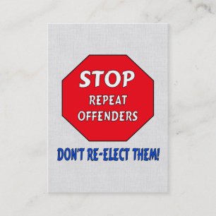 Stop Repeat Offenders Business Card