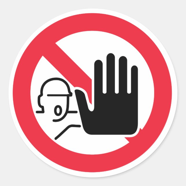 Stop rivet. rivet grows. Hand stop. Classic Round Sticker (Front)