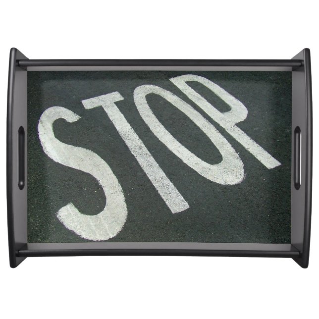 STOP Road Marking Sign  Serving Tray (Front)