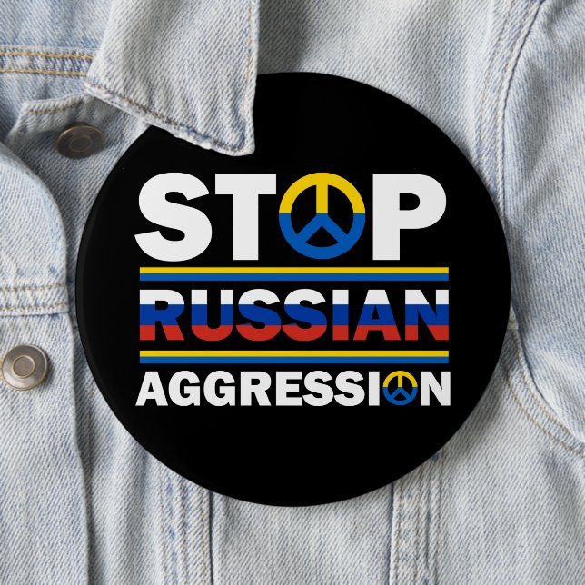 Stop Russian Aggression/Ukraine Button (In Situ)