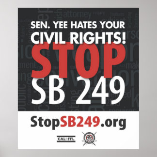 Stop SB249 Yard Sign